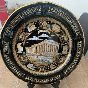 24k Gold Plated Handmade Greek Plate